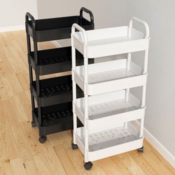 wheeled plastic trolley storage rack